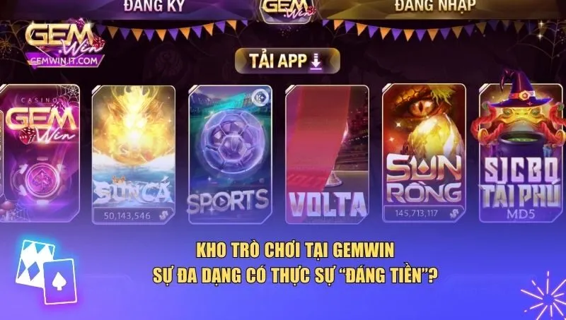 Trang chủ Kho trò chơi của Gemwin được xây dựng với tiêu chí đa dạng – chất lượng