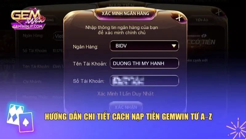 Nạp Tiền Gemwin Hướng dẫn từ bước chuẩn bị cho đến khi hoàn thành giao dịch nạp tiền Gemwin